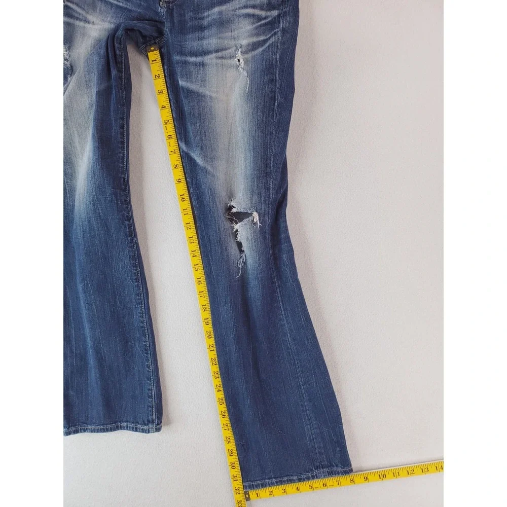 Big Star Jeans Womens 26‎ Maddie Bootcut Y2K Low Rise Distressed Stretch Denim